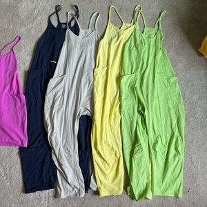 FP MOVEMENT HOT SHOT ROMPER, NAVY ONESIE, AND LIME ONESIE